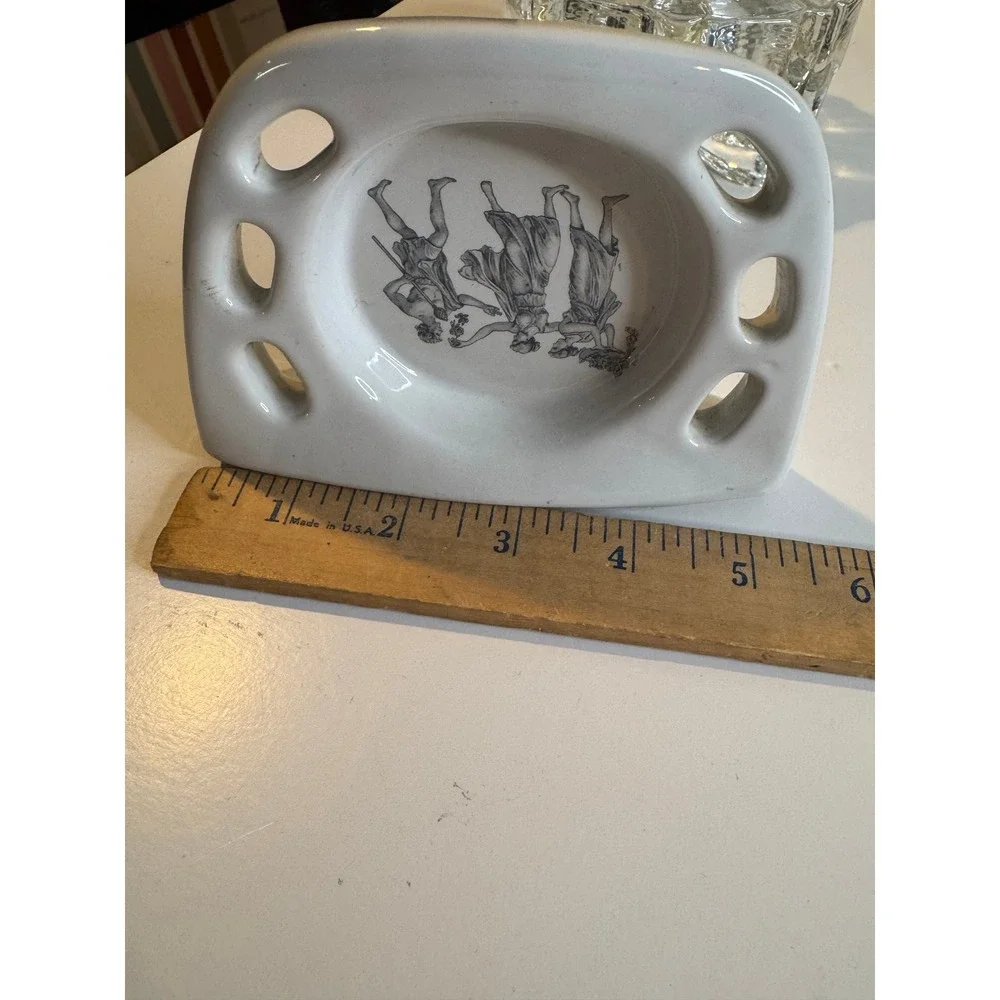 Vintage Heatherley Toothbrush Holder Wall Mount Ceramic Chesington England‎
